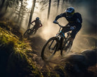 Two men riding DUOTTS C29 PRO Electric Bike in the forrest