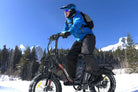 FAFREES F20 MAX Black Electric Bike on the snow road