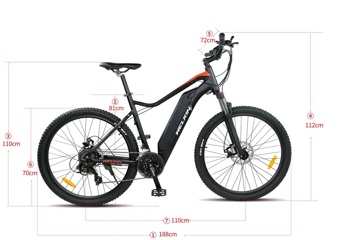 WELKIN WKEM001 Mountain Electric Bike Geometry