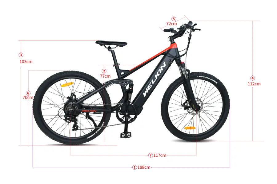 WELKIN WKES002 Electric Bike - Geometry